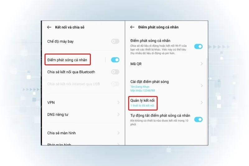 Theo dõi danh sách thiết bị đang kết nối để bảo mật dữ liệu và tối ưu thời lượng pin.